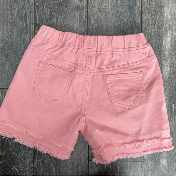 12 pm girls cut off denim shorts raw hem size large 8/9 coral  New - Picture 2 of 4
